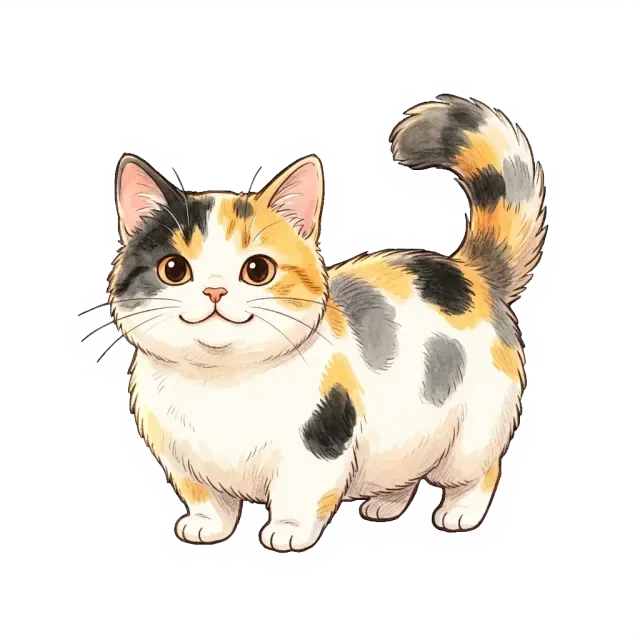 Munchkin cat sitting calmly